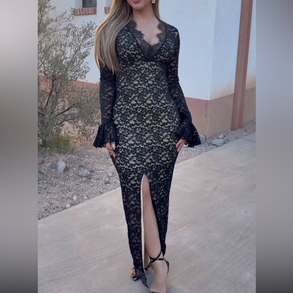 Elegant Black Lace Dress